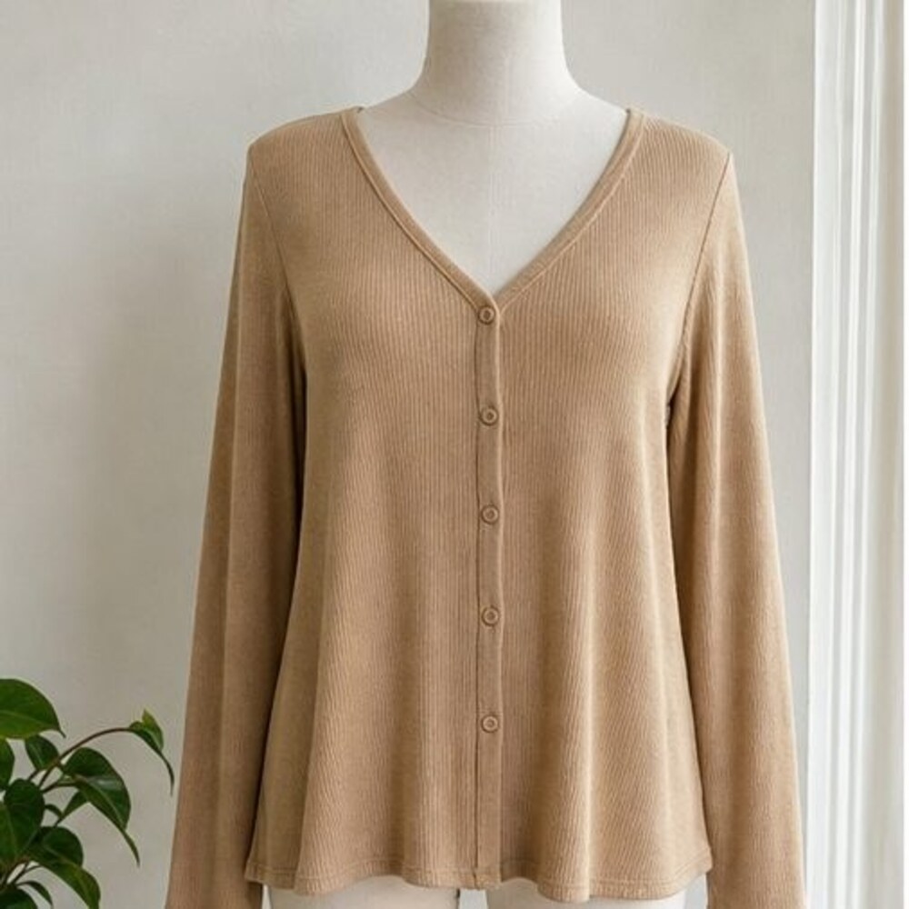Camel Button Blouse